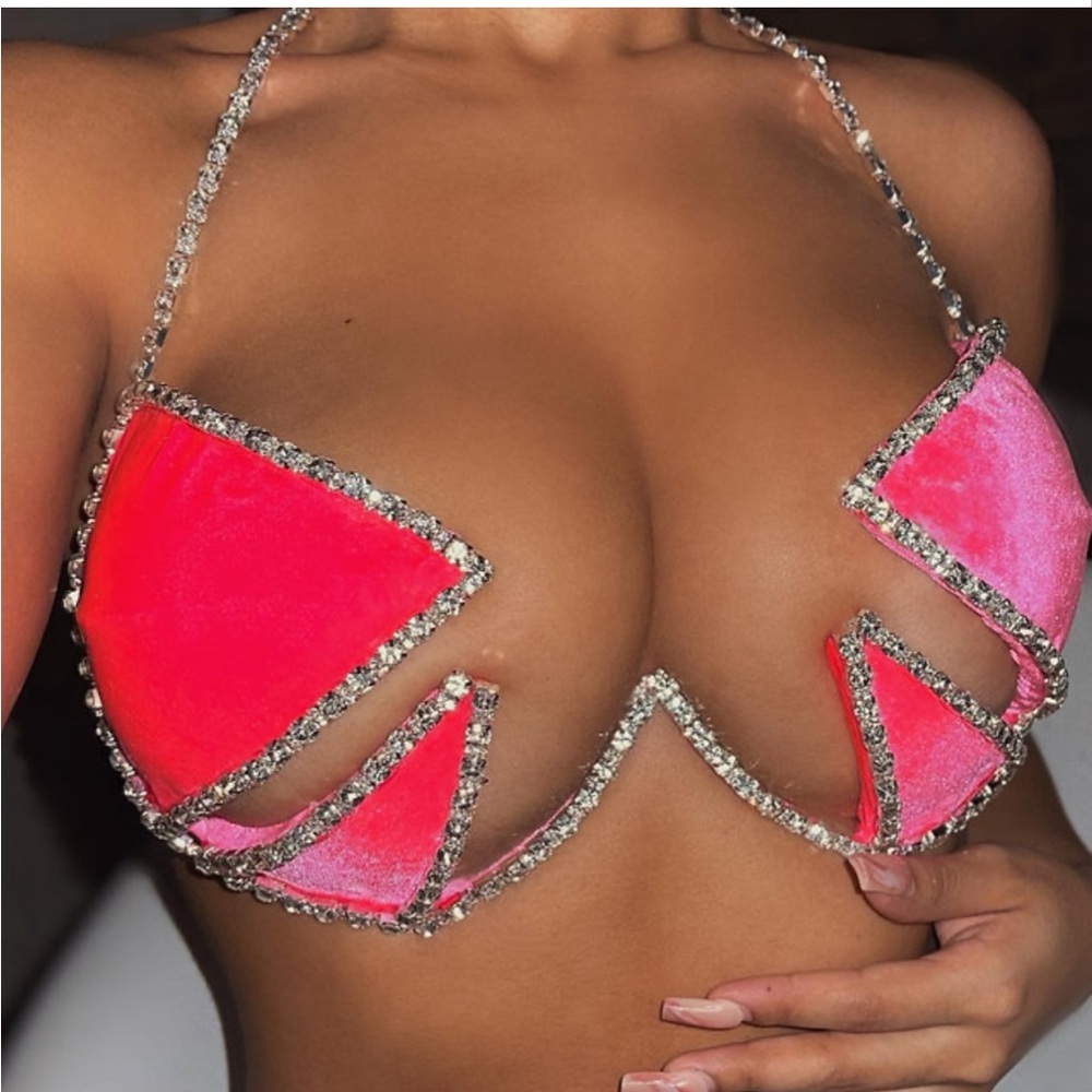 Jordan dime brand velvet rhinestone bra brand new never worn
